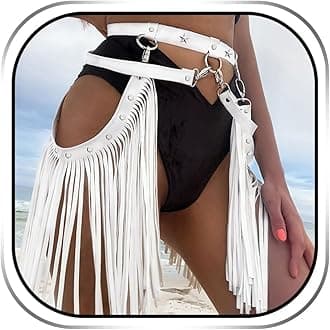 Cowgirl Fringe Belt Leather Tassel Belts Fashion Rave Harness Waist Belt Cowgirl Costume Accessories for Women