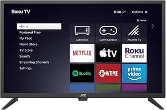 JVC 32-Inch 720p HD LED Roku Smart TV with Voice Control App, Airplay, Screen Casting, & 300+ Free Streaming Channels (LT32MAW2)