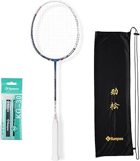 Professional Badminton Racket, Carbon Fiber Badminton Racket Set with Grip&Bag, Pro Badminton Racquet Lightweight for Beginner, Intermediate Players Outdoor Games Training