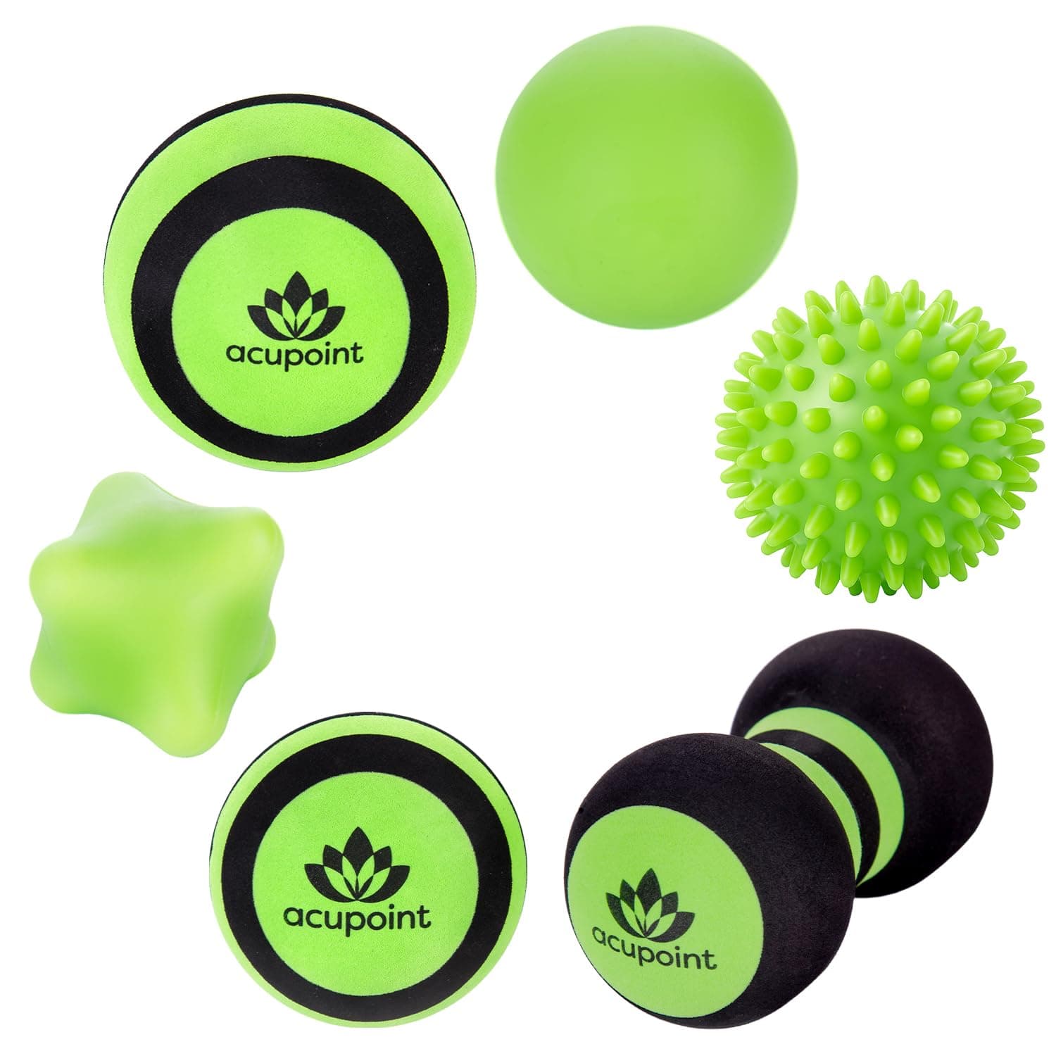 Acupoint Massage Ball Set - 6 Physical Therapy Balls for Post Workout