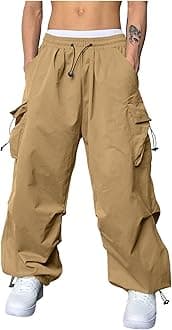 Mens Cargo Pants Stretch Track Pants Streetwear Pants Drawstring Cargo Work Pants for Men Fashion Hiking Trousers