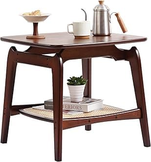 Tiita Small Coffee Table，Modern Square Side Table End Table for Living Room, Bedroom, and Office