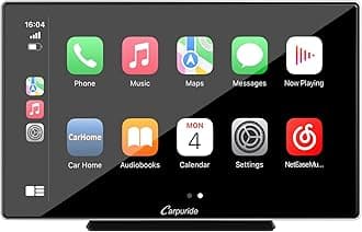 Carpuride Portable Wireless CarPlay Screen for Car- 9 Inch Car Play Screen Compatible with Android Auto and Apple CarPlay - Multimedia Player, Bluetooth, Navigation Screen for All Vehicles