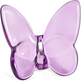 Crystal Butterfly Figurines,Flying Butterfly Figurine Decor Crystal Cut Glass Butterfly Ornament Statue Animal Collectible Gift Home Ornament Decor (Violet)