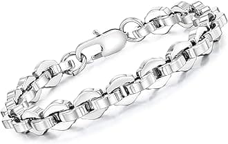 VNOX Link Chain Bracelets for Men - Cool Mens Bracelets Diamond-Cut Paperclip Solid Chain Bracelet Chunky Stainless Steel Jewelry Trendy Gifts