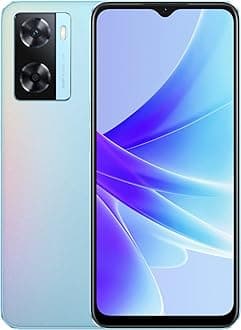 A77 Dual SIM 6.56 inches Smartphone 128GB 4GB RAM5000mAh Long Lasting Battery Fingerprint and Face Recognition 4G LTE Android Phone, Sky Blue, CPH2385, A77 4G