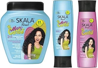 Skala Expert Mais Cachos - curly hair (2 in 1 Curl Cream (1000g) + Skala Expert Mais Cachos Shampoo (325ml) + Conditioner (325ml) – Vegan Hair Care Set for Curly & Coily Hair – Treatment & Leave-In.