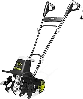 Sun Joe Corded Electric Garden Tiller & Cultivator with Steel Tines, 16 Inch, 13.5-Amp Motor - Heavy-Duty Tilling Machine for Lawn, Yard, and Gardening Care, TJ604E