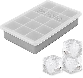 Silicone Ice Cube Tray with Lid for Freezer Oyster Gray, Dishwasher Safe BPA Free Silicone Ice Cube Mold Tray with Cover, Easy Release 1 Inch Ice Cube for Coffee Cocktails Bourbon Whiskey