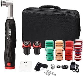 SPTA Cordless Mini Car Polisher, 12V Micro Car Polisher for Polishing, Sanding and Cleaning