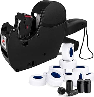8 Digits Pricing Gun Price Tag Gun,Price Gun with Labels with 3 Ink Refill Label Gun Pricing Guns and 10 Roll Label Paper for Office Retail Shop Grocery Store Organization Marking(Black)