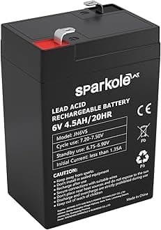 6v 4.5ah Battery Sealed Lead Acid Rechargeable Battery, Maintenance Free, for Children's Toy Car/Emergency Lighting/Solar Systems/Scooter/Deer Feeder/Electronic Scales