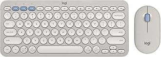 Pebble 2 Combo, Wireless Keyboard and Mouse, Quiet and Portable, Customisable, Logi Bolt, Bluetooth, Easy-Switch for Windows, macOS, iPadOS, Chrome - Tonal Sand