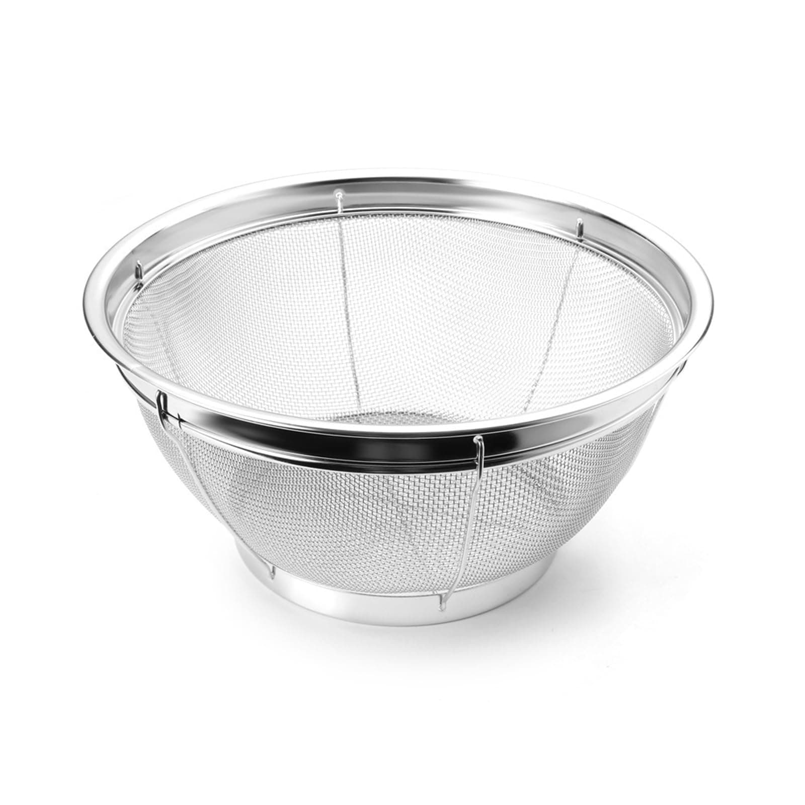 Fine Mesh Strainer for Kitchen, 4 Quart Stainless Steel Colander Bowl for Pasta, Rice, Fruit, Metal Net Baskets with Resting Base - Strain, Drain, Rinse
