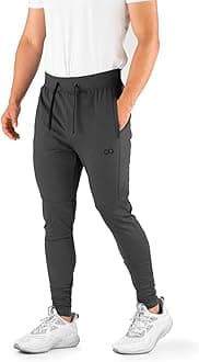 Contour AthleticsMen's Joggers Hydrafit Track Pants Men's Sweatpants Active Sports Running Workout Pant Zipper Pockets