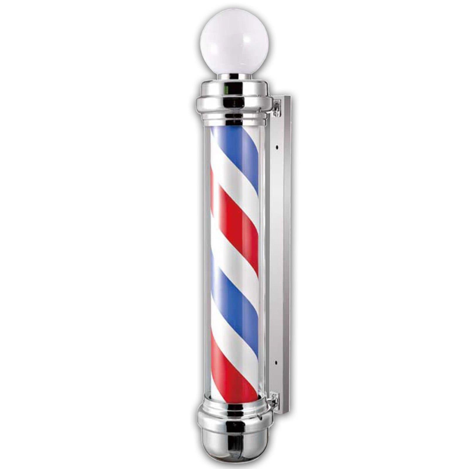 Large Barber Shop Pole 54" Bright Globe Light Motorized Rotating Stripes Parlor Salon Open Sign