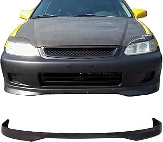 FREEMOTOR802 Front Bumper Lip Splitter Fits 1996-1998 Honda Civic, Type-R Style Unpainted Black PP Air Dam Chin Spoiler Underbody Front Lip Spoiler Lower Guard Protector Styling Trim