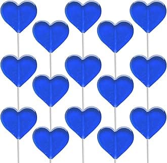 Fruidles Lollipops Mini Heart Shaped 30 Lollipops, Blueberry Flavored Delicious Lollipop, Individually Wrapped, 5g Lollipop
