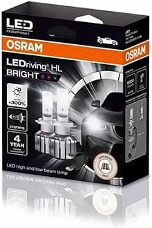 OSRAM LEDriving HL BRIGHT, H7/H18, LED High/Low Beam Lamp, Non-ECE, +300% Up Brightness, 6000K, Off-Road Only, Hanging Folding Box (2 Lamps)