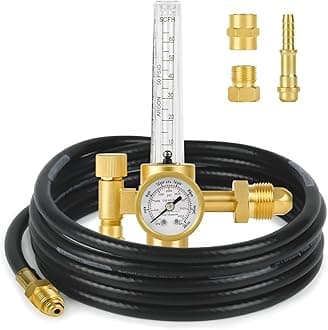 CO2 Argon Regulator Argon Flow Meter Gas Regulator Gauge for Mig Tig Weld with 10FT Gas Hose Welding