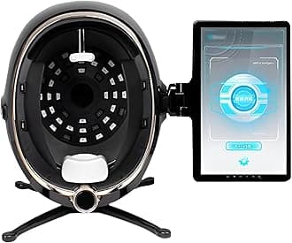 3D Skin Analyzer Machine, Professional Facial Moisture Analyzer, Skin Detector with LCD Display Screen, for Home Beauty Care,Black-MJ-13.3in