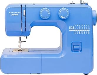 Janome Pink Sorbet Easy to Use Sewing Machine with Inner Metal Bobbin Chart Tutorial Videos with Beginner in Couture Blue
