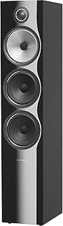 Bowers & Wilkins 703 S2 Floorstanding Speaker - High-Performance Tower Speaker, Aerofoil Woofers with Flowport Technology & Carbon Dome Tweeter, Gloss Black, Each.