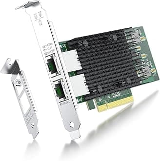 10Gb Network Card Intel X540-T2 PCIE NIC Ethernet Card, Dual RJ45 Port, Intel X540-BT2 Controller, 10G Converged Network LAN Adapter, Support Windows/Linux/Vmware/ESX/Freebsd Server