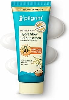 Pilgrim 5% Niacinamide Oil-Free Super Light Gel Sunscreen for Oily Skin SPF 50 PA++++ with Korean White Lotus No White Cast, Dry Touch, Fast Absorbing UVA/UVB, Broad Spectrum Protection 45ml
