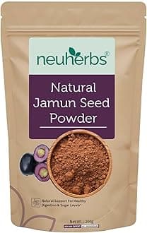Neuherbs Natural Jamun Seed Powder - 200g For Diabetes | Supports Healthy Digestion & Sugar Levels | Rich in Vitamin C, Iron, Magnesium & Fiber