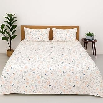 Single Bedsheet Set Light Weight & Durable Bedsheets for Single Bed,Wrinkle Free Hypo-Allergenic Single Bed Sheet with 2 Pillow Cover (Pink White Waverly)