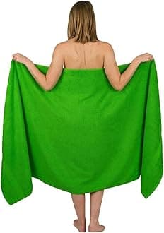 Extra Large Bath Sheet 100 x 200 cm Super Jumbo Big Bath Sheets Towels Beach Body Wrap XL Bath Towels 600-GSM (Lime Green)