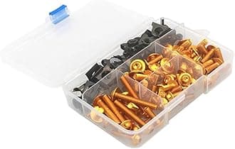 Motorcycle Nut Bolt Parts For Bajaj For Pulsar Ns 200 Rs200 Ns200 N250 180/125 For Dominar 400 177 PCS Motorcycle Fairing Bolts Kit(Gold)