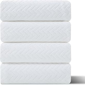 4 Pack Large Bath Towels Set 35"x70" White Oversized Bath Sheet Chair Towels, 600 GSM Ultra Soft & Absorbent Towels for Bathroom, Quick Dry Towel for Gym Hotel Camp Pool