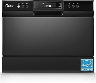 Midea MDC22P1ABB Table-top Countertop, Energy Star Portable Dishwasher, 6 Pla...
