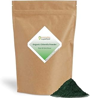 Organic Chlorella Powder Premium Raw Broken Cell Wall Chlorella Everyday Superfood Fine Milled Chlorella Powder is A Pure Keto Ingredient Ideal for Juice, Smoothies and in Food (400g)