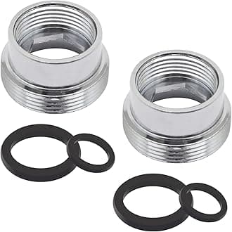 JCZD 2 Pcs Faucet Adapter, Tap Aerator Connector for Bathroom Kitchen Water Purifier Faucet Adapter Faucet Aerator Water Purifier Adapter (16mm Female to 22mm Male)