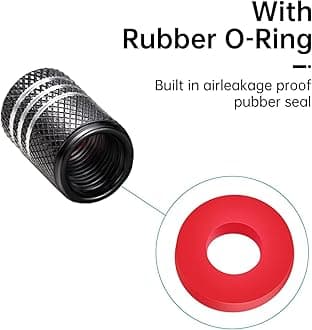 Tire Valve Stem Cap Cover for Acura Belt O-Ring Seal Corrosion Resistant,Tire Valve Stem Air Cap 4 Pack Black