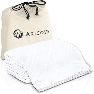 Aricove Cooling Weighted Blanket for Adults, 30lbs, Queen/King Size, 80x87 inches, Silky Soft Bamboo Viscose, Machine Washable, White