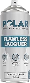 Polar Flawless Clear Lacquer Spray - 400ml - Gloss Finish - Non-Yellowing & Scratch Resistant - Interior & Exterior Surfaces for Wood, Metal, Plastics, Glass & Ceramics