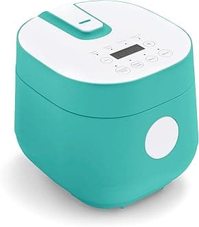 GreenLife Healthy Ceramic Non-Stick 4 Cup Rice Oat and Grain Cooker PAS Free Dishwasher Safe Parts, Turquoise