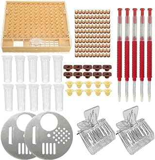 Plastic Queen Rearing System Beekeeping Bee Grafting Kit Royal Jelly Squeegee Pen Cultivating Box Cell Cups Queen Bee Cage Catcher Clips Beekeeping Grafting Tool Supplies