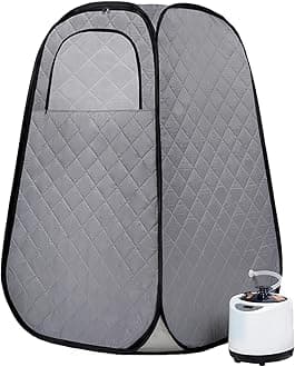 Foldable Portable Steam Sauna, Personal Sauna Tent for Home SPA with 1000w 2.2L Steamer, Folding Chair, Remote Control, Gray