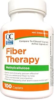Fiber Therapy Caplets, 100 Count Gentle Fiber Laxative with Methylcellulose for Constipation Relief, Regularity Support, Gluten-Free, Non-Allergenic, Gentle & Effective
