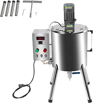 Heating Mixing Filling Machine, 120W 110V Tirring Tank Lipstick Liquid Paste Filler Stainless Steel Lipstick Candle Heat Filler w/Stirrer for Dissolving Shoe Polish Ointment Petroleum Jelly (15L)