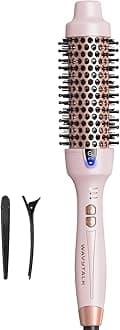 Updated Version Thermal Brush, 1.5 Inch Negative Ion Blowout Express Thermal Round Brush Creates Salon-Quality Blowouts, lonic Frizz Reduction Makes Hair Shinier & Smoother (Millennial Pink)