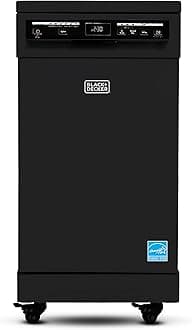 18-Inch Portable Dishwasher, 8-Place Setting Capacity, Mobile Dish Washer with 6 Wash Programs, LED Display, Stainless Steel Tub, ENERGY STAR Certified, BPD8B, Black