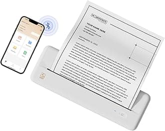 HPRT Wireless Portable Printer - Bluetooth Thermal Printer for Travel, Mobile Office, School, Home Compatible with iOS Android,White