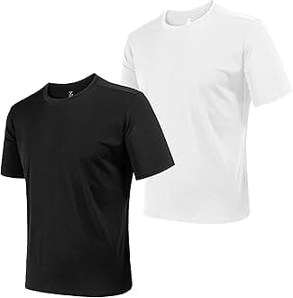 2&5 Pack Men's Sports T Shirts,Crew Neck Breathable Quick-Dry Short Sleeve, Lightweight Tee for Athletic Running
