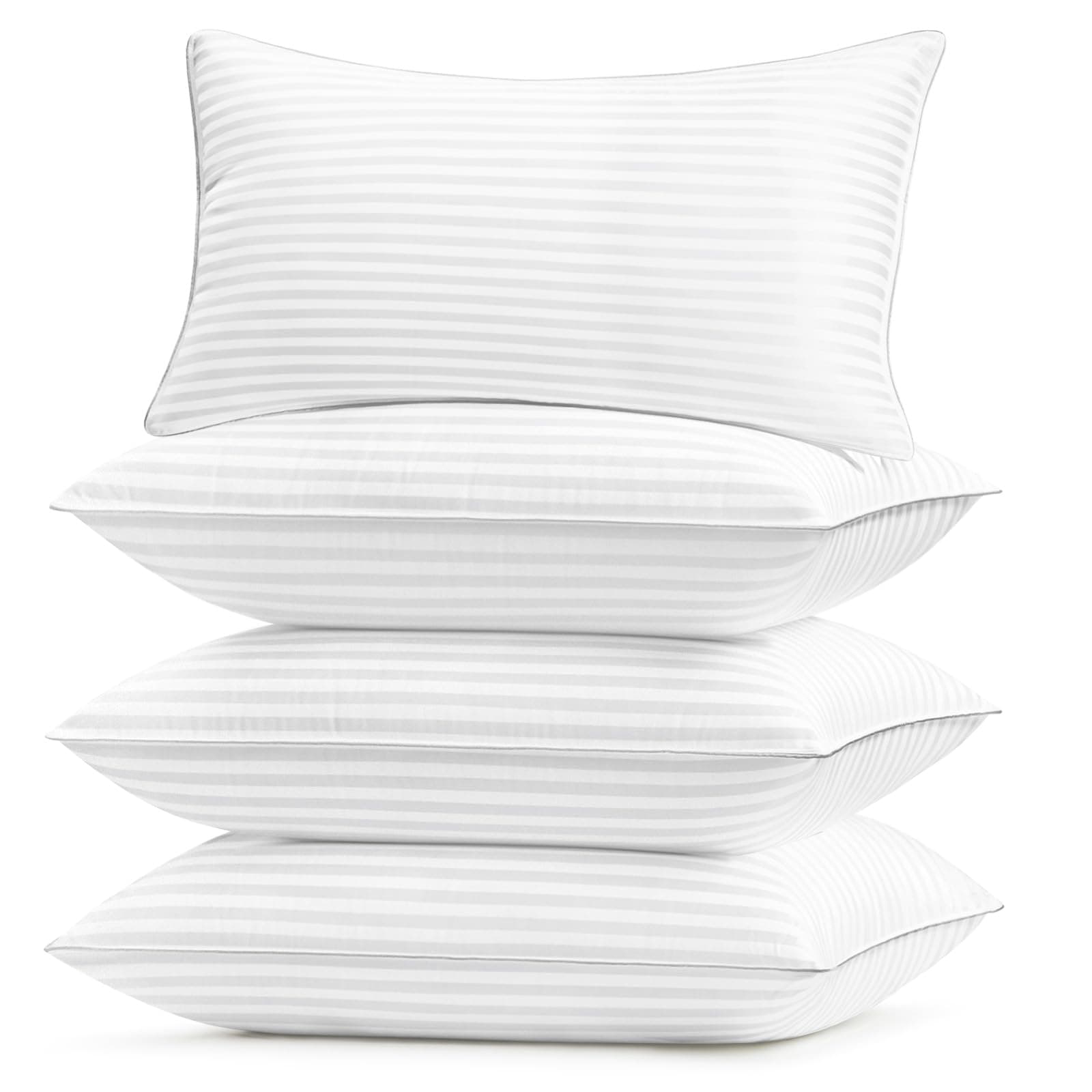 Basic Beyond Bed Pillows Queen Size Set of 4 - Down Alternative Pillows for Sleeping, Soft 20 x 28 Inches 4 Pack Queen Pillows for Back, Stomach or Side Sleepers, White